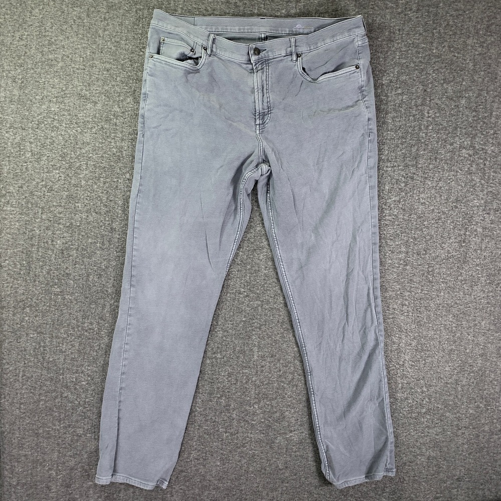 Faherty Stretch Terry Pants Men 38x30 Gray Jean Preppy Modern